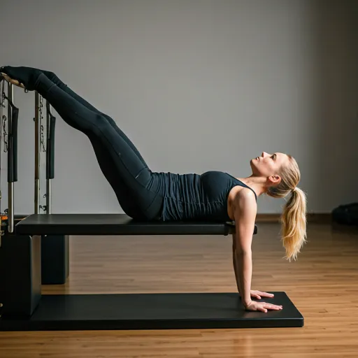 A second view of the studio: equipment, natural light, the reformer angled toward the window.